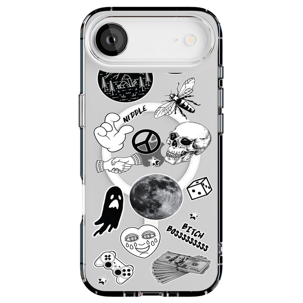 Ghost Collage Tough Cases For Apple iPhone (17, 16, 15, 14, 13, 12, 11, X, SE, 8, 7/ Air, Plus, Pro, Max, Mini, XR, XS), Print in USA