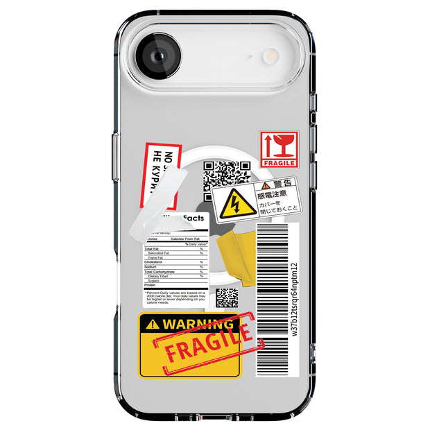 Warning Collage Tough Cases For Apple iPhone (17, 16, 15, 14, 13, 12, 11, X, SE, 8, 7/ Air, Plus, Pro, Max, Mini, XR, XS), Print in USA