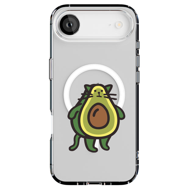 Cat Avocado Tough Cases For Apple iPhone (17, 16, 15, 14, 13, 12, 11, X, SE, 8, 7/ Air, Plus, Pro, Max, Mini, XR, XS), Print in USA