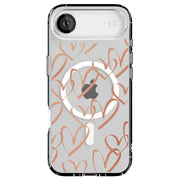 Brown Hearts Tough Cases For Apple iPhone (17, 16, 15, 14, 13, 12, 11, X, SE, 8, 7/ Air, Plus, Pro, Max, Mini, XR, XS), Print in USA