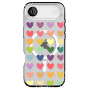 Colorful Hearts Tough Cases For Apple iPhone (17, 16, 15, 14, 13, 12, 11, X, SE, 8, 7/ Air, Plus, Pro, Max, Mini, XR, XS), Print in USA