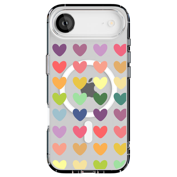 Colorful Hearts Tough Cases For Apple iPhone (17, 16, 15, 14, 13, 12, 11, X, SE, 8, 7/ Air, Plus, Pro, Max, Mini, XR, XS), Print in USA