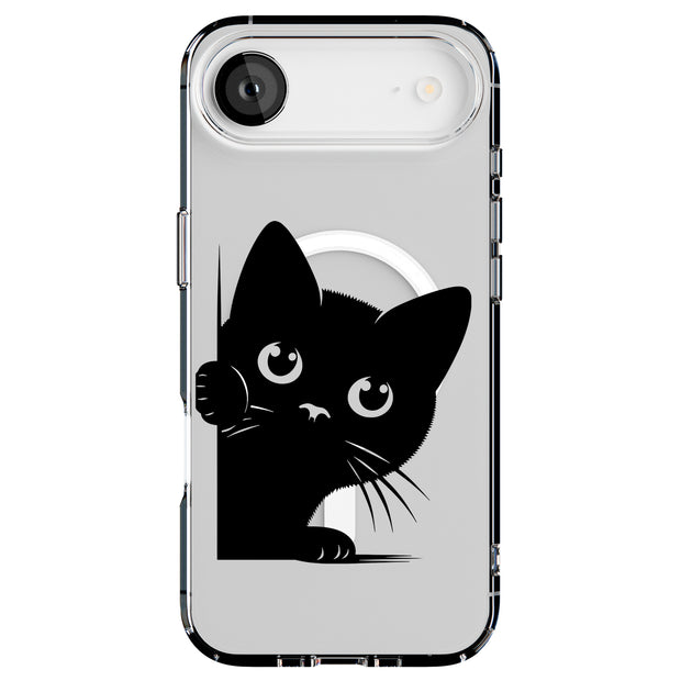 Cute Peek Cat 1 Tough Cases For Apple iPhone (17, 16, 15, 14, 13, 12, 11, X, SE, 8, 7/ Air, Plus, Pro, Max, Mini, XR, XS), Print in USA