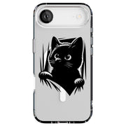 Cute Peek Cat 2 Tough Cases For Apple iPhone (17, 16, 15, 14, 13, 12, 11, X, SE, 8, 7/ Air, Plus, Pro, Max, Mini, XR, XS), Print in USA