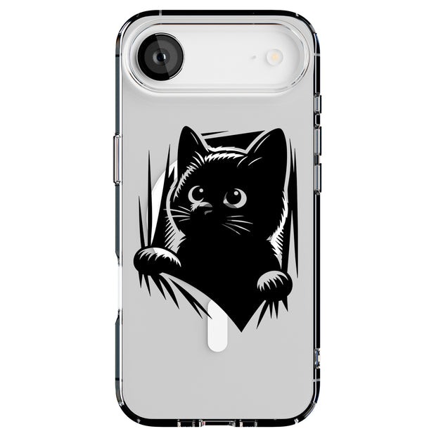 Cute Peek Cat 2 Tough Cases For Apple iPhone (17, 16, 15, 14, 13, 12, 11, X, SE, 8, 7/ Air, Plus, Pro, Max, Mini, XR, XS), Print in USA