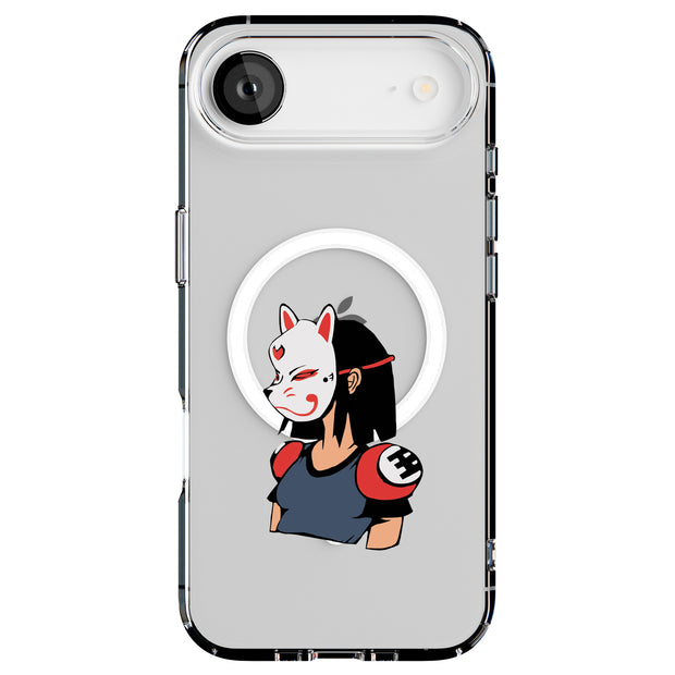 Girl in Mask Tough Cases For Apple iPhone (17, 16, 15, 14, 13, 12, 11, X, SE, 8, 7/ Air, Plus, Pro, Max, Mini, XR, XS), Print in USA