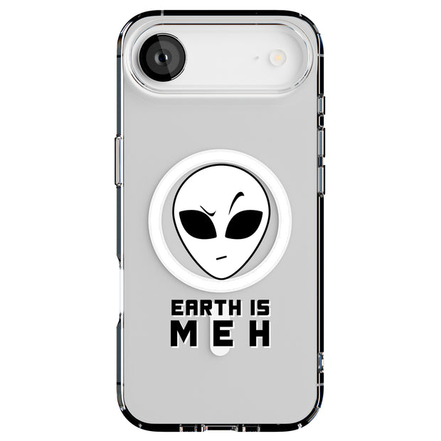 Earth Meh Alien Tough Cases For Apple iPhone (17, 16, 15, 14, 13, 12, 11, X, SE, 8, 7/ Air, Plus, Pro, Max, Mini, XR, XS), Print in USA