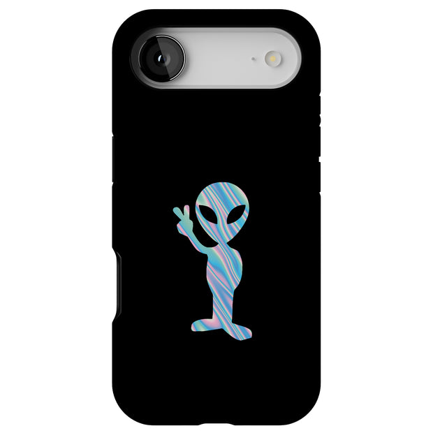 Alien Peace Tough Cases For Apple iPhone (17, 16, 15, 14, 13, 12, 11, X, SE, 8, 7/ Air, Plus, Pro, Max, Mini, XR, XS), Print in USA