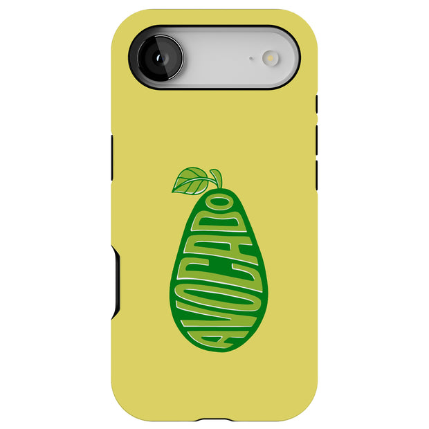 Avocado Text 2 Tough Cases For Apple iPhone (17, 16, 15, 14, 13, 12, 11, X, SE, 8, 7/ Air, Plus, Pro, Max, Mini, XR, XS), Print in USA