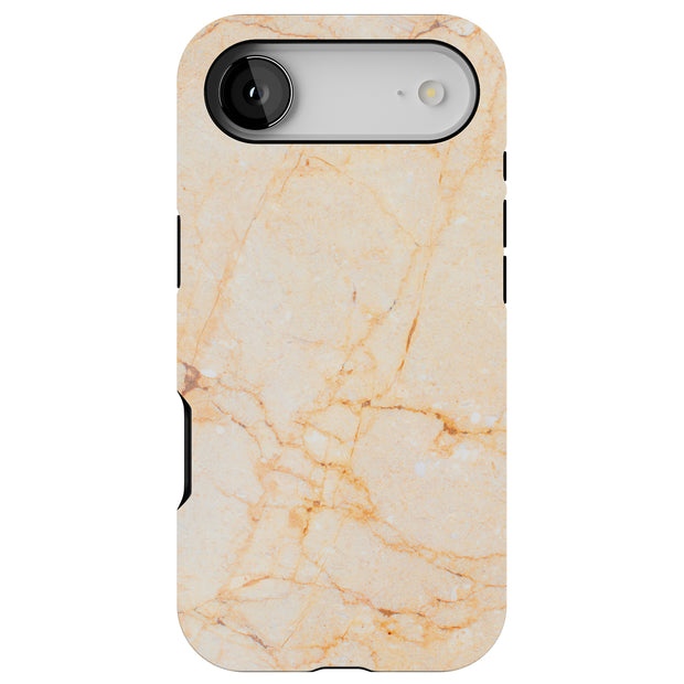 Yellow Marble Tough Cases For Apple iPhone (17, 16, 15, 14, 13, 12, 11, X, SE, 8, 7/ Air, Plus, Pro, Max, Mini, XR, XS), Print in USA
