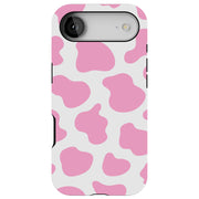 Cow Shape Pink Tough Cases For Apple iPhone (17, 16, 15, 14, 13, 12, 11, X, SE, 8, 7/ Air, Plus, Pro, Max, Mini, XR, XS), Print in USA