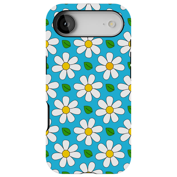 Daisy Pattern Tough Cases For Apple iPhone (17, 16, 15, 14, 13, 12, 11, X, SE, 8, 7/ Air, Plus, Pro, Max, Mini, XR, XS), Print in USA