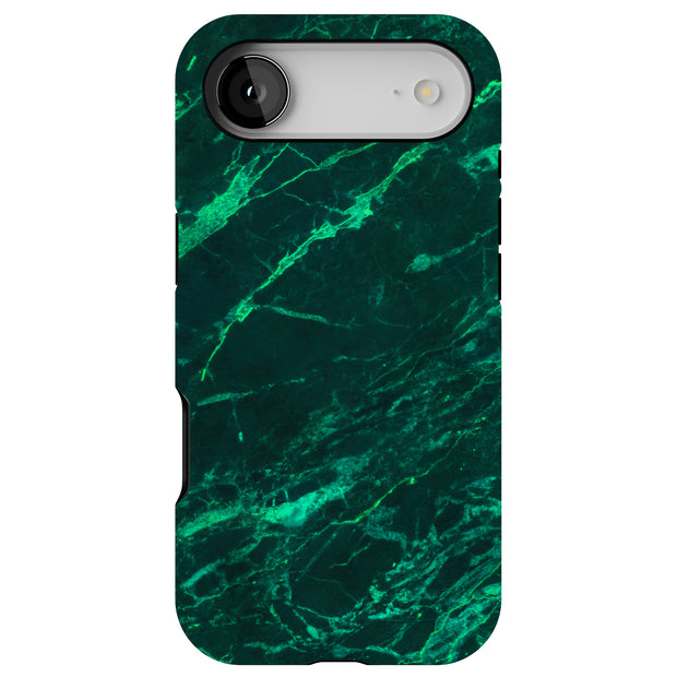 Green Marble 1 Tough Cases For Apple iPhone (17, 16, 15, 14, 13, 12, 11, X, SE, 8, 7/ Air, Plus, Pro, Max, Mini, XR, XS), Print in USA