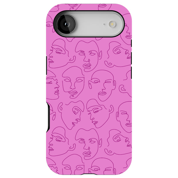 Line Face Tough Cases For Apple iPhone (17, 16, 15, 14, 13, 12, 11, X, SE, 8, 7/ Air, Plus, Pro, Max, Mini, XR, XS), Print in USA