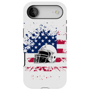 USA Flag Helmet Tough Cases For Apple iPhone (17, 16, 15, 14, 13, 12, 11, X, SE, 8, 7/ Air, Plus, Pro, Max, Mini, XR, XS), Print in USA