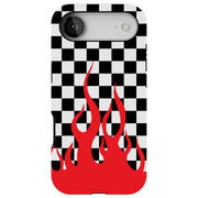 Checkers Flame Tough Cases For Apple iPhone (17, 16, 15, 14, 13, 12, 11, X, SE, 8, 7/ Air, Plus, Pro, Max, Mini, XR, XS), Print in USA