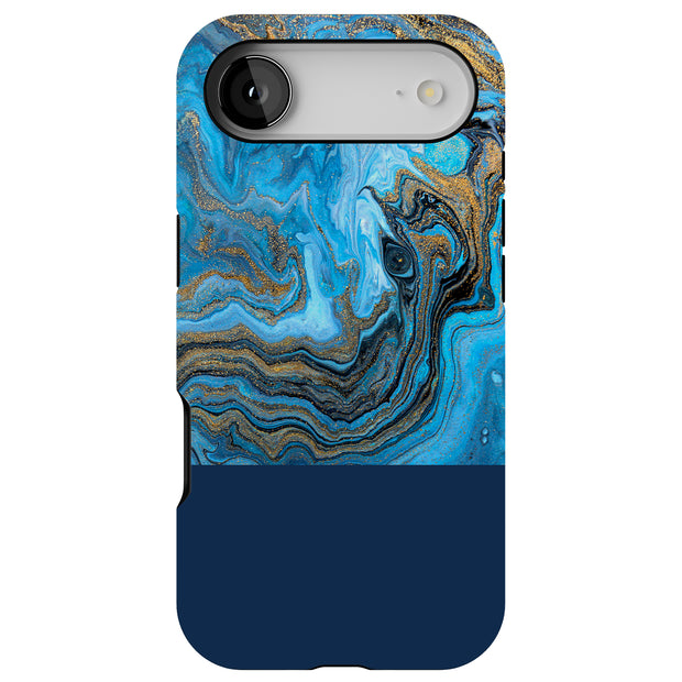 Marble Gold Blu Tough Cases For Apple iPhone (17, 16, 15, 14, 13, 12, 11, X, SE, 8, 7/ Air, Plus, Pro, Max, Mini, XR, XS), Print in USA