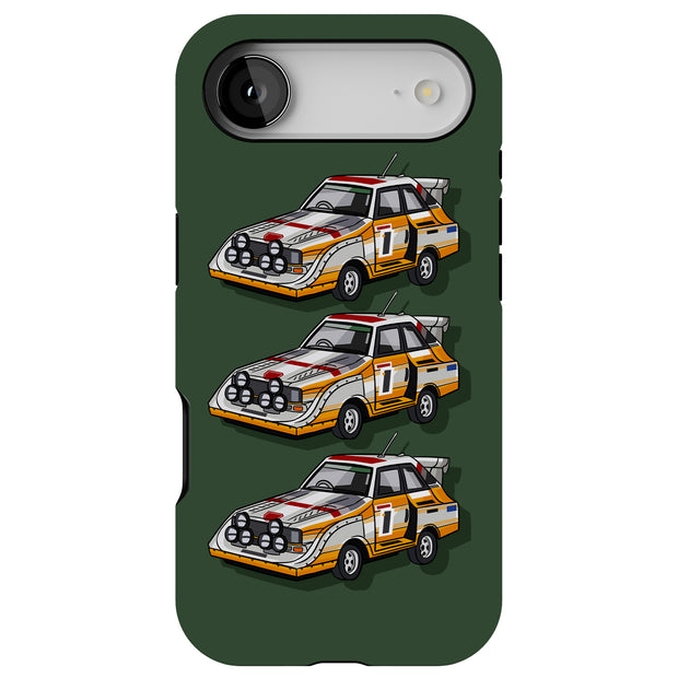Rally Race Car Tough Cases For Apple iPhone (17, 16, 15, 14, 13, 12, 11, X, SE, 8, 7/ Air, Plus, Pro, Max, Mini, XR, XS), Print in USA