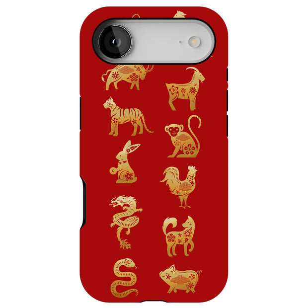 Chinese zodiac1 Tough Cases For Apple iPhone (17, 16, 15, 14, 13, 12, 11, X, SE, 8, 7/ Air, Plus, Pro, Max, Mini, XR, XS), Print in USA