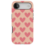 Red Hearts Tough Cases For Apple iPhone (17, 16, 15, 14, 13, 12, 11, X, SE, 8, 7/ Air, Plus, Pro, Max, Mini, XR, XS), Print in USA