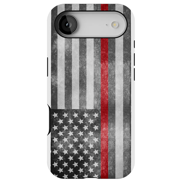 Thin Red Line Tough Cases For Apple iPhone (17, 16, 15, 14, 13, 12, 11, X, SE, 8, 7/ Air, Plus, Pro, Max, Mini, XR, XS), Print in USA