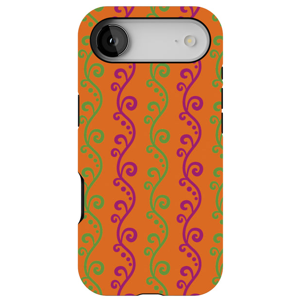 Purple Grn Vine Tough Cases For Apple iPhone (17, 16, 15, 14, 13, 12, 11, X, SE, 8, 7/ Air, Plus, Pro, Max, Mini, XR, XS), Print in USA