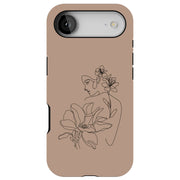 Floral Woman Tough Cases For Apple iPhone (17, 16, 15, 14, 13, 12, 11, X, SE, 8, 7/ Air, Plus, Pro, Max, Mini, XR, XS), Print in USA