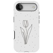 Line Art Tulip Tough Cases For Apple iPhone (17, 16, 15, 14, 13, 12, 11, X, SE, 8, 7/ Air, Plus, Pro, Max, Mini, XR, XS), Print in USA