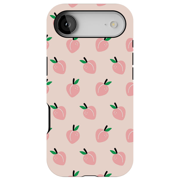 Cute Pink Peach Tough Cases For Apple iPhone (17, 16, 15, 14, 13, 12, 11, X, SE, 8, 7/ Air, Plus, Pro, Max, Mini, XR, XS), Print in USA