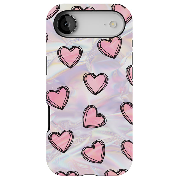 Girly Hearts Tough Cases For Apple iPhone (17, 16, 15, 14, 13, 12, 11, X, SE, 8, 7/ Air, Plus, Pro, Max, Mini, XR, XS), Print in USA