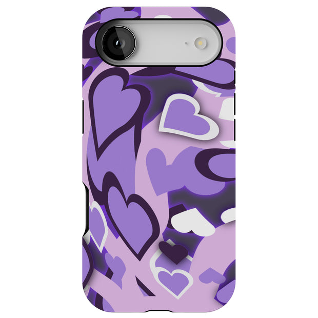 Purple Love Tough Cases For Apple iPhone (17, 16, 15, 14, 13, 12, 11, X, SE, 8, 7/ Air, Plus, Pro, Max, Mini, XR, XS), Print in USA