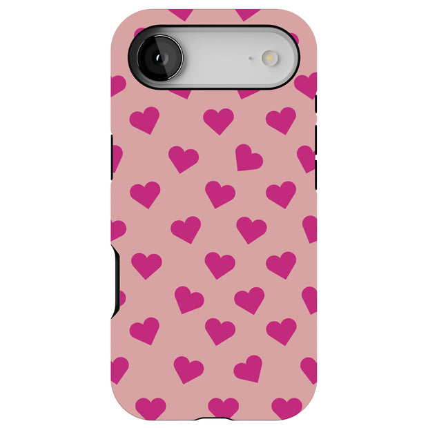 Cute Pink Love Tough Cases For Apple iPhone (17, 16, 15, 14, 13, 12, 11, X, SE, 8, 7/ Air, Plus, Pro, Max, Mini, XR, XS), Print in USA