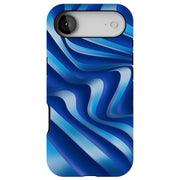 Blue Wavy 1 Tough Cases For Apple iPhone (17, 16, 15, 14, 13, 12, 11, X, SE, 8, 7/ Air, Plus, Pro, Max, Mini, XR, XS), Print in USA