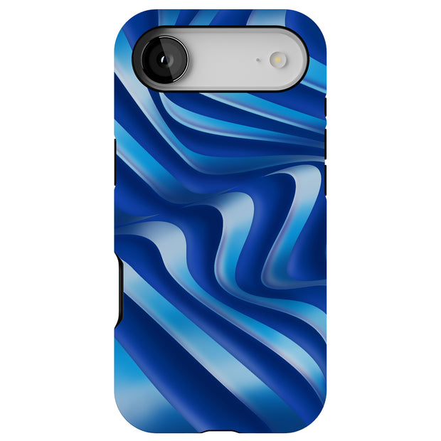 Blue Wavy 1 Tough Cases For Apple iPhone (17, 16, 15, 14, 13, 12, 11, X, SE, 8, 7/ Air, Plus, Pro, Max, Mini, XR, XS), Print in USA
