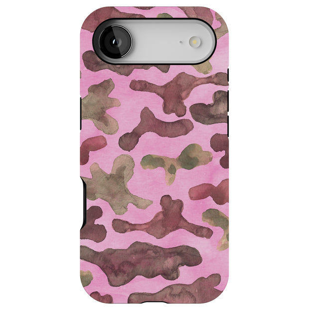 Camouflage Pink Tough Cases For Apple iPhone (17, 16, 15, 14, 13, 12, 11, X, SE, 8, 7/ Air, Plus, Pro, Max, Mini, XR, XS), Print in USA