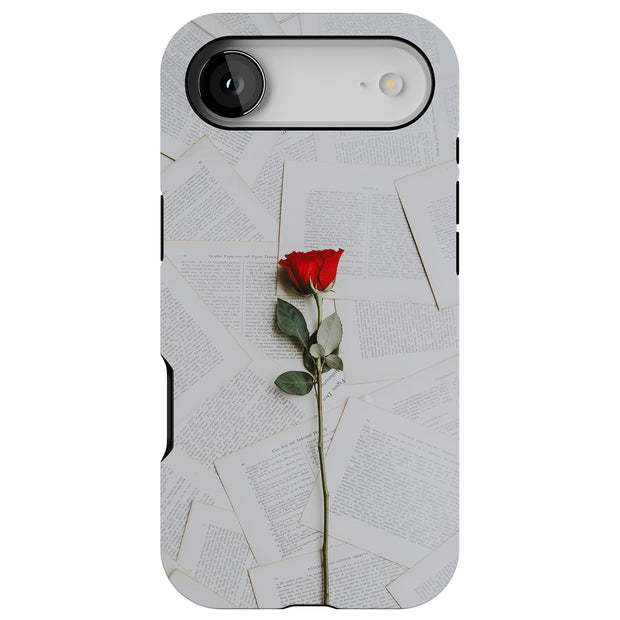 Red Rose Flower Tough Cases For Apple iPhone (17, 16, 15, 14, 13, 12, 11, X, SE, 8, 7/ Air, Plus, Pro, Max, Mini, XR, XS), Print in USA