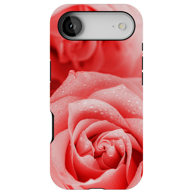 Pink Roses Tough Cases For Apple iPhone (17, 16, 15, 14, 13, 12, 11, X, SE, 8, 7/ Air, Plus, Pro, Max, Mini, XR, XS), Print in USA