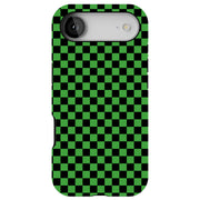 Green Gingham Tough Cases For Apple iPhone (17, 16, 15, 14, 13, 12, 11, X, SE, 8, 7/ Air, Plus, Pro, Max, Mini, XR, XS), Print in USA