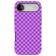 Purple Gingham Tough Cases For Apple iPhone (17, 16, 15, 14, 13, 12, 11, X, SE, 8, 7/ Air, Plus, Pro, Max, Mini, XR, XS), Print in USA