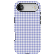 Blue Gingham Tough Cases For Apple iPhone (17, 16, 15, 14, 13, 12, 11, X, SE, 8, 7/ Air, Plus, Pro, Max, Mini, XR, XS), Print in USA