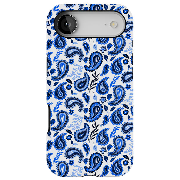 Blue Bandana Tough Cases For Apple iPhone (17, 16, 15, 14, 13, 12, 11, X, SE, 8, 7/ Air, Plus, Pro, Max, Mini, XR, XS), Print in USA