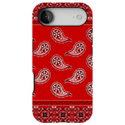 Red Bandana Tough Cases For Apple iPhone (17, 16, 15, 14, 13, 12, 11, X, SE, 8, 7/ Air, Plus, Pro, Max, Mini, XR, XS), Print in USA