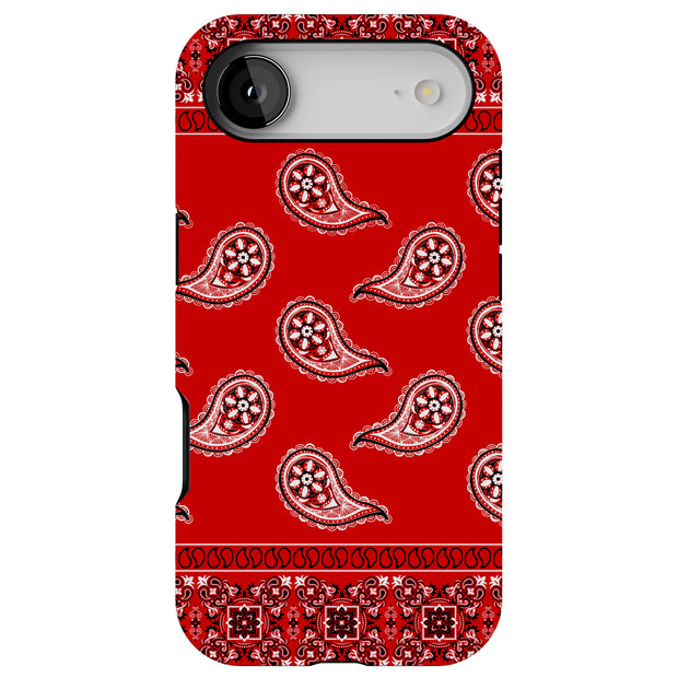 Red Bandana Tough Cases For Apple iPhone (17, 16, 15, 14, 13, 12, 11, X, SE, 8, 7/ Air, Plus, Pro, Max, Mini, XR, XS), Print in USA