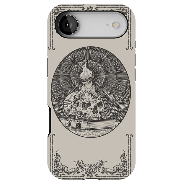 Skull Art Black Tough Cases For Apple iPhone (17, 16, 15, 14, 13, 12, 11, X, SE, 8, 7/ Air, Plus, Pro, Max, Mini, XR, XS), Print in USA