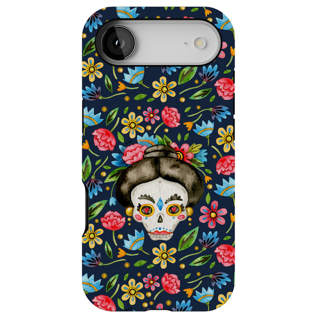 Skull Floral Tough Cases For Apple iPhone (17, 16, 15, 14, 13, 12, 11, X, SE, 8, 7/ Air, Plus, Pro, Max, Mini, XR, XS), Print in USA