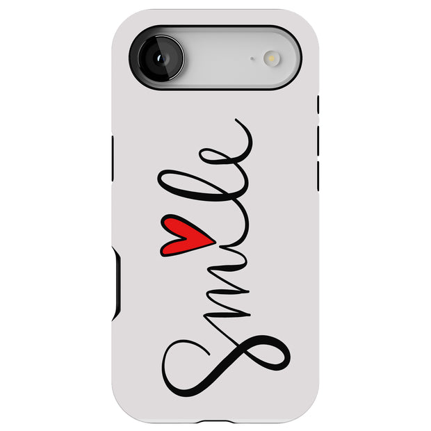 Smile Red Heart Tough Cases For Apple iPhone (17, 16, 15, 14, 13, 12, 11, X, SE, 8, 7/ Air, Plus, Pro, Max, Mini, XR, XS), Print in USA