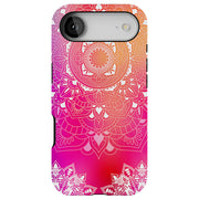 Pink Mandala Tough Cases For Apple iPhone (17, 16, 15, 14, 13, 12, 11, X, SE, 8, 7/ Air, Plus, Pro, Max, Mini, XR, XS), Print in USA