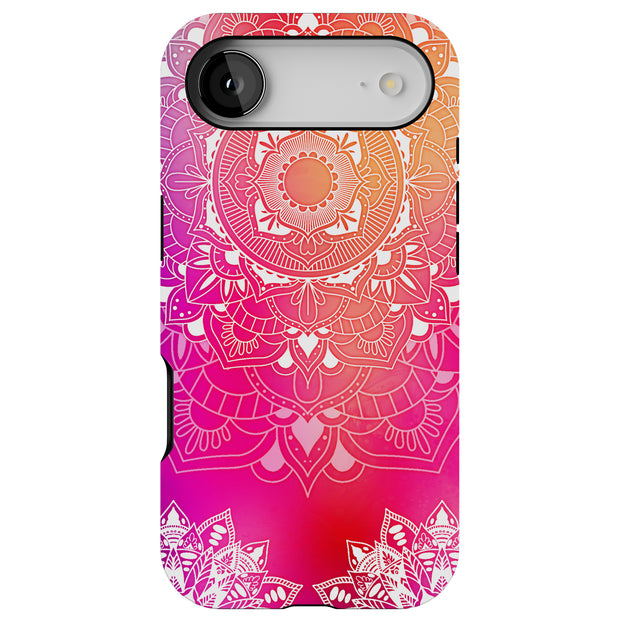Pink Mandala Tough Cases For Apple iPhone (17, 16, 15, 14, 13, 12, 11, X, SE, 8, 7/ Air, Plus, Pro, Max, Mini, XR, XS), Print in USA