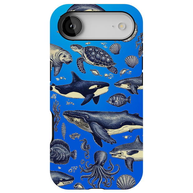 Sea Animals Tough Cases For Apple iPhone (17, 16, 15, 14, 13, 12, 11, X, SE, 8, 7/ Air, Plus, Pro, Max, Mini, XR, XS), Print in USA