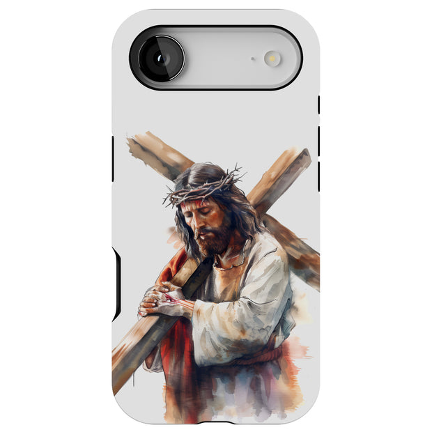 Jesus Cross 2 Tough Cases For Apple iPhone (17, 16, 15, 14, 13, 12, 11, X, SE, 8, 7/ Air, Plus, Pro, Max, Mini, XR, XS), Print in USA